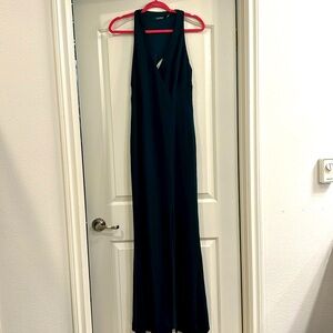 Lauren Ralph Lauren Hunter Green Evening Gown with racerback and peek a boo